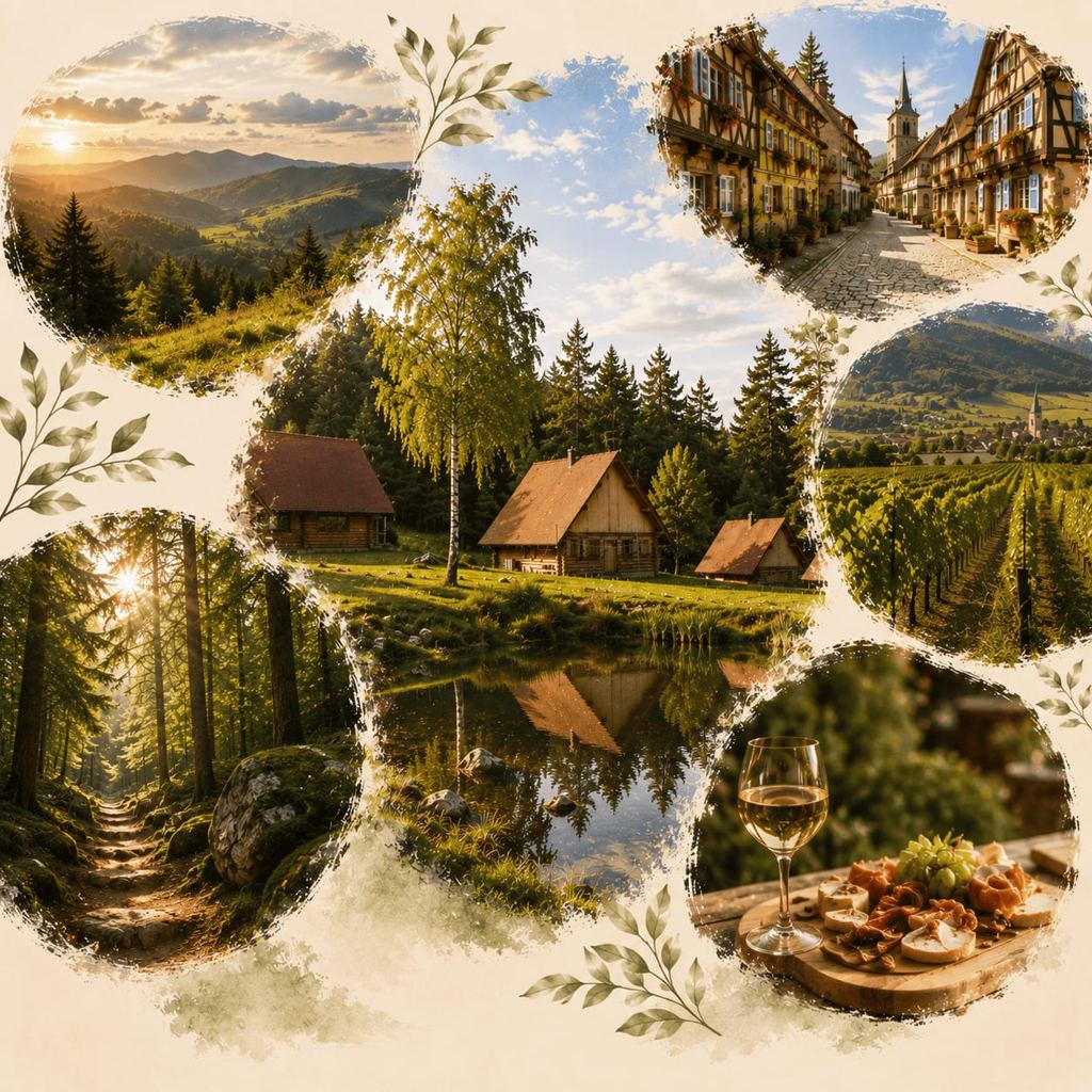 Paysage des Vosges entre sommets et vignobles